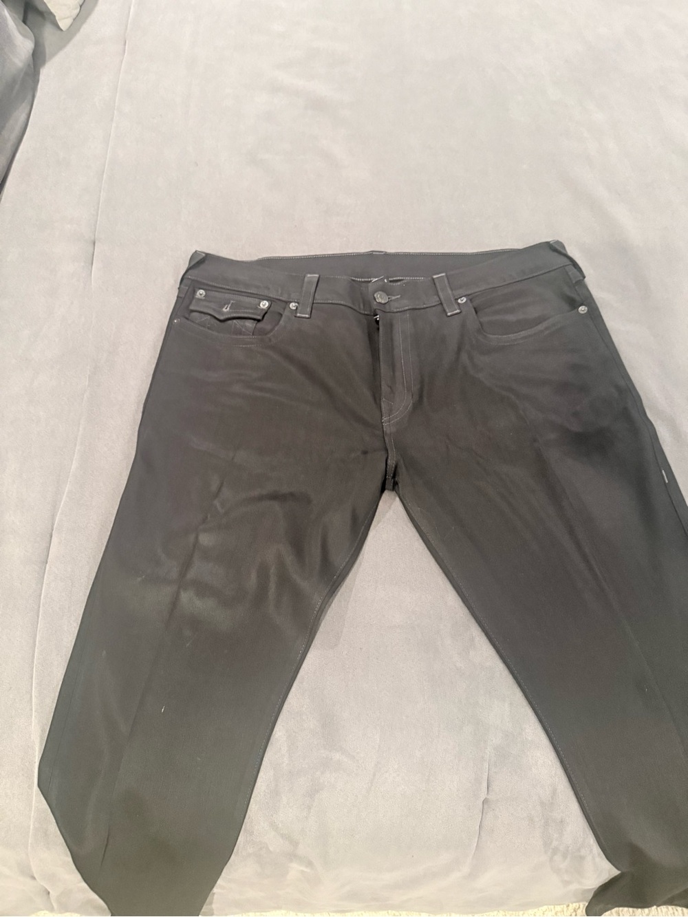 True Religion Slim Straight Black Jeans